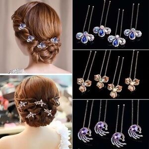 Sppry Wedding Pearl Hair Pins U Shaped Hair Accessories for Bridal Women (Gold)